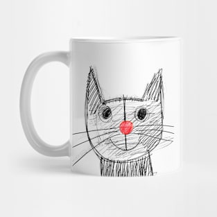 Badly Drawn Funny Cat Portrait Mug